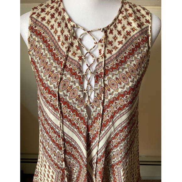 Derek Lam Printed Layered Flowy Silk Mini Dress size 6 - Picture 3 of 8